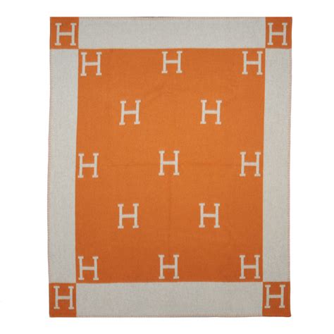 hermes throw blanket orange|Hermes cashmere blanket.